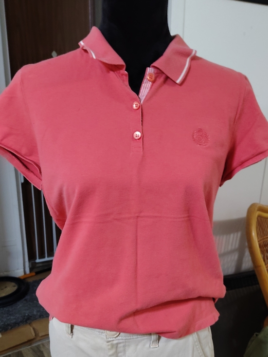 Liz Claiborne Tops - Liz Claiborne Coral Polo Shirt with Contrast Trim